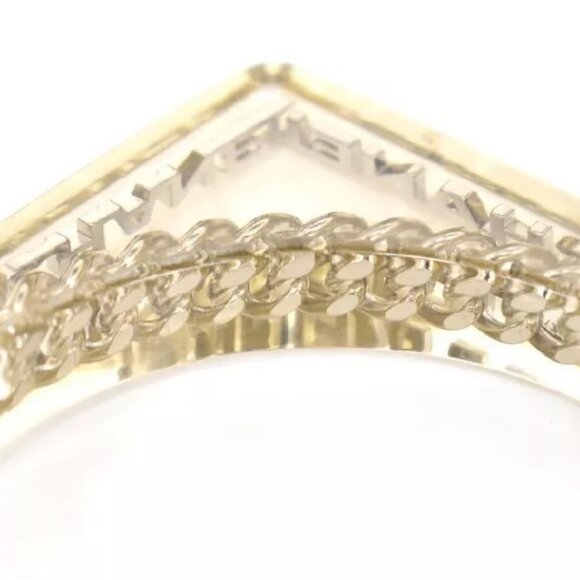 CHANEL Logos Clear Lucite Chain Bangle Bracelet 7.5" Gold Tone 97P Auth #10989 - Picture 6 of 16